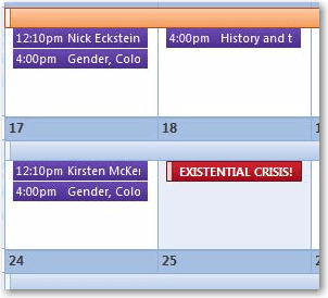 An Existential Crisis is Scheduled Next Wednesday Image of a calendar with an existential crisis scheduled